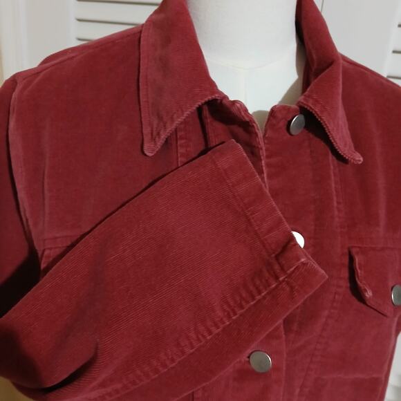 Talbots Petites Stretch Medium Raspberry Corduroy Cotton/Spandex Blend Jacket - Picture 4 of 15
